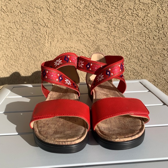 Alegria red sandals elastic straps size 10.5-11 ( European 41) - Picture 3 of 13